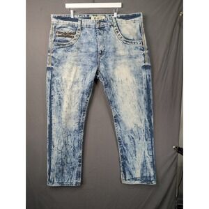 Encrypted Supply Company Mens Acid Wash Blue Jeans Size 44 Streetwear Y2K 8205
